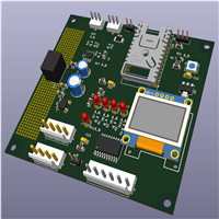 C3PWM4 基板 3Dレンダー（KiCad）